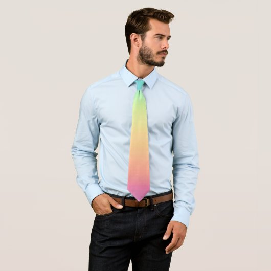 Cravate Pastel Rainbow Ombre (En situation)