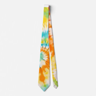 Cravate Pastel Rainbow Tie Dye Spiral Pattern