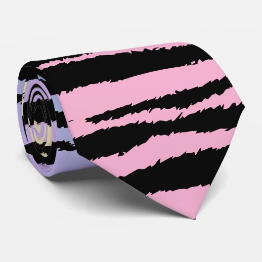 Cravate Pastel Rainbow 🦓 Zebra Stripes (Roulé)