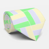 Cravate Pastel Rectangles Lignes en pointillé blanc Motif (Roulé)