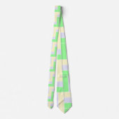 Cravate Pastel Rectangles Lignes en pointillé blanc Motif (Dos)