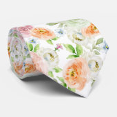 Cravate Pastel Romantic Motif Rose (Roulé)