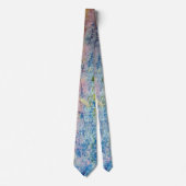 Cravate Pastel Rose Bleu Jaune Texturé Moderne Abstrait (Devant)