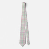 Cravate Pastel Rose Et Vert Tartan Plaid En vichy Motif (Devant)