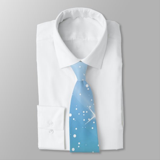 Cravate Pastel Starry Sky Blue Gradient Moon Galaxy Design (Attaché)