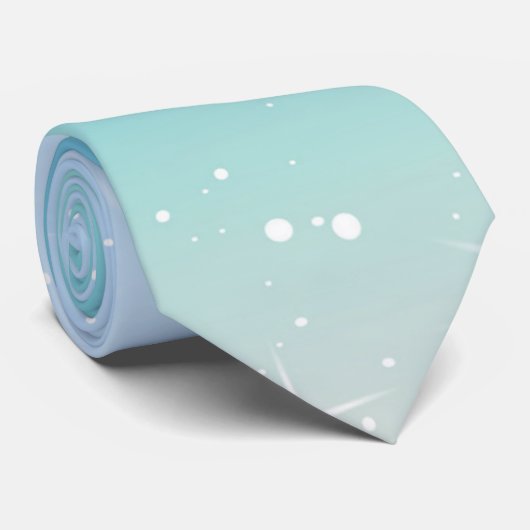 Cravate Pastel Starry Sky Blue Gradient Moon Galaxy Design (Roulé)