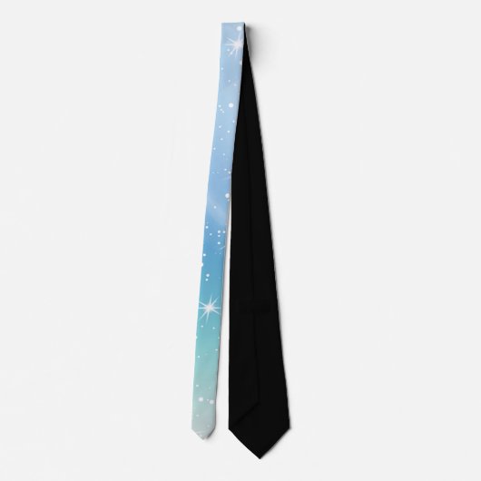 Cravate Pastel Starry Sky Blue Gradient Moon Galaxy Design (Dos)