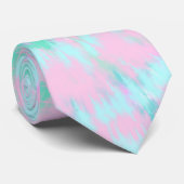 Cravate Pastel Tie Dye Motif Pink Aqua Mint Green (Roulé)