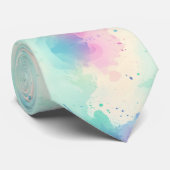 Cravate Pastel Watercolor Splash Artistique Abstrait ironi (Roulé)