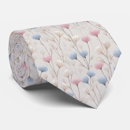 Cravate Pastel Wildflower Watercolor Pattern (Roulé)