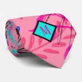 Cravate Pastels Floraux Abstraits Monogram Necktie (Roulé)