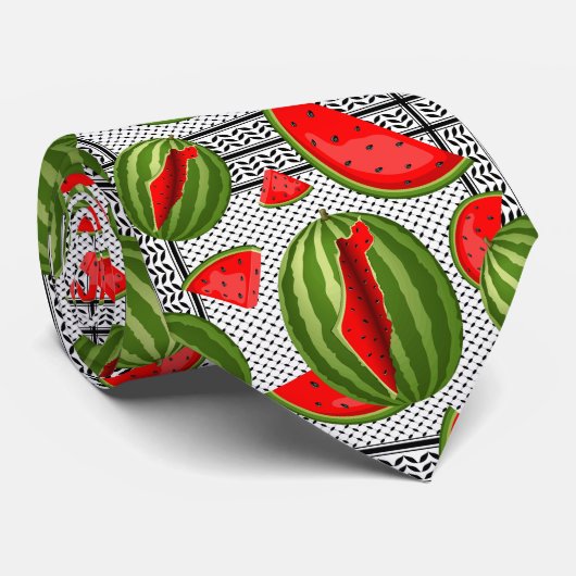 Cravate Pastèque Palestine - Slice (Roulé)