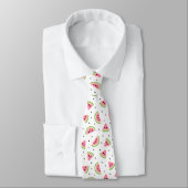 Cravate Pastèque rose, Graines de pastèque, Motif d'été (Attaché)