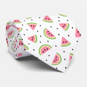 Cravate Pastèque rose, Graines de pastèque, Motif d'été