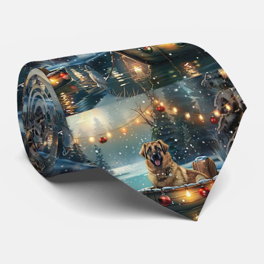 Cravate Pasteur anatolien Noël Festive Voyage (Roulé)