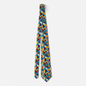 Cravate Patchwork couleur Wavy Abstrait 291020 (Dos)