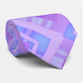 Cravate Patchwork de contrôle de diamant - Lilac Blue 1 (Roulé)