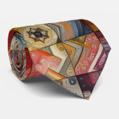 Cravate Patchwork d'inspiration africaine Hippie ethnique  (Roulé)