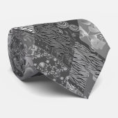Cravate patchwork gris, gris, folklore, patchwork (Roulé)