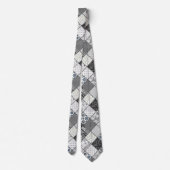 Cravate Patchwork monochrom noir gris blanc patc (Dos)