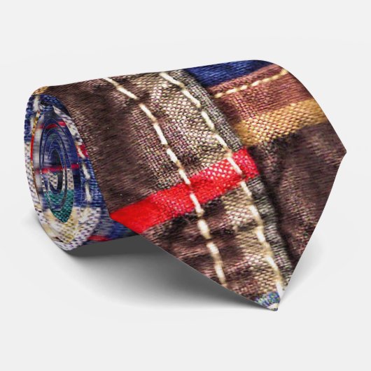 Cravate Patchwork Plaid 6 (Roulé)