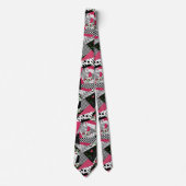 Cravate patchwork rouge, populaire, patchwork (Devant)