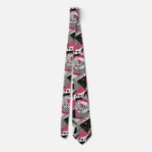 Cravate patchwork rouge, populaire, patchwork (Dos)