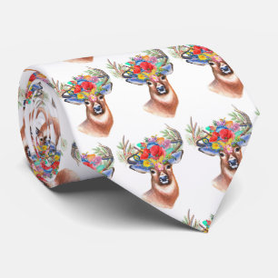 Cravate Paterna Flower Reindeer Christmas Magie