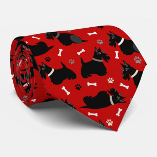 Cravate Pâtes et os de Terrier écossais noir