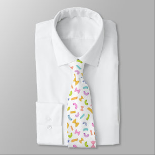 Cravate Pâtes macaroni motif coloré amusant cool sur blanc