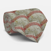 Cravate patiné vieux motif de baseball (Roulé)