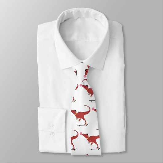 Cravate Patineur T-rex (Attaché)
