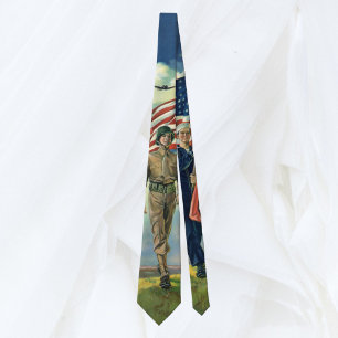 Cravate Patriote Vintage, Personnel Militaire Héros Fiers