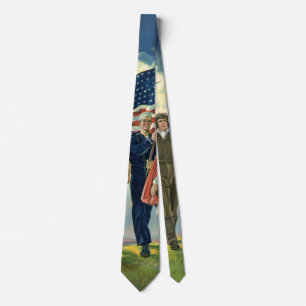 Cravate Patriote Vintage, Personnel Militaire Héros Fiers