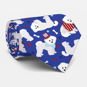 Cravate Patriotic Bichon Frise