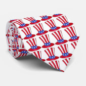 Cravate Patriotic USA Uncle Sam Hat July Fourth 4th Tophat (Roulé)