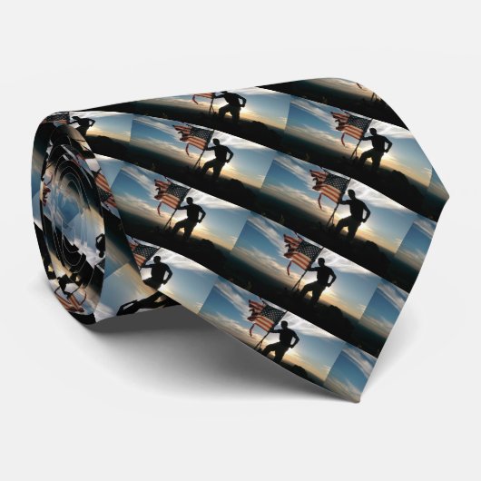 Cravate patriotique du drapeau américain patiné (Roulé)