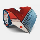 Cravate Patriotique rouge, blanc et bleu (Roulé)