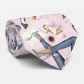 Cravate Patron de fille tiré à la main (Roulé)