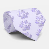 Cravate patte de chat gingham - violet (Roulé)