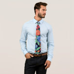 Cravate Pattern Artsy Coral Blue Floral Watercolor<br><div class="desc">Cette impression moderne et artistique est parfaite pour la femme branchée et branchée. Il présente des fleurs de corail peintes à la main orange, rose corail, rouge, bleu classique, vert fougère et des fleurs et des feuilles sur un simple arrière - plan bleu marine foncé, C'est un design moderne, champêtre,...</div>