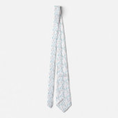 Cravate Pattern Blue & Gray Leaves (Dos)