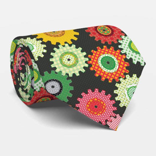 Cravate Patterned Gears (Roulé)