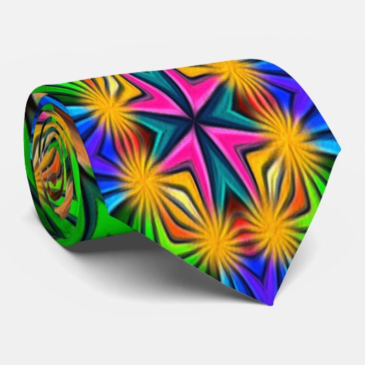 Cravate PatternNeck Fleurs Abstraites uniques (Roulé)