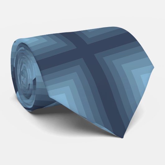 Cravate Patterns diamonds en bleu (Roulé)