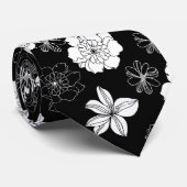 Cravate Patters de Black & White Floral (Roulé)