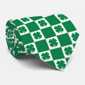 Cravate Patters de Checkered Green and White Shamrock (Roulé)