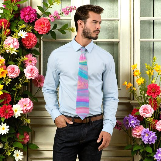 Cravate Patters de Green Blue Pastel