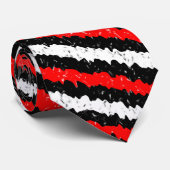 Cravate Patters diagonales Jiggly Speckled Red Black et Wh (Roulé)