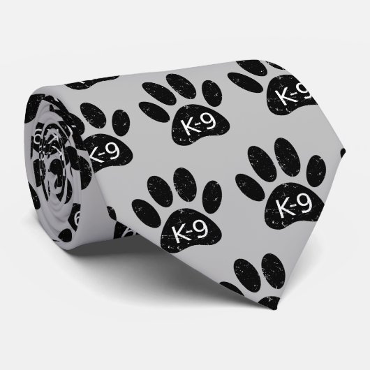 Cravate Paw Chien en Perdu Grunge K-9 (Roulé)